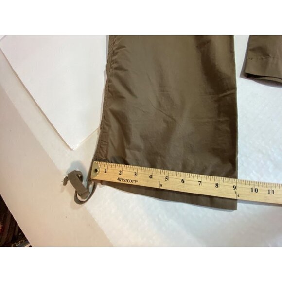 New Izod Cropped Pants with Matching Belt and Ruched Hem Women’s Size 10 Brown - Picture 11 of 12